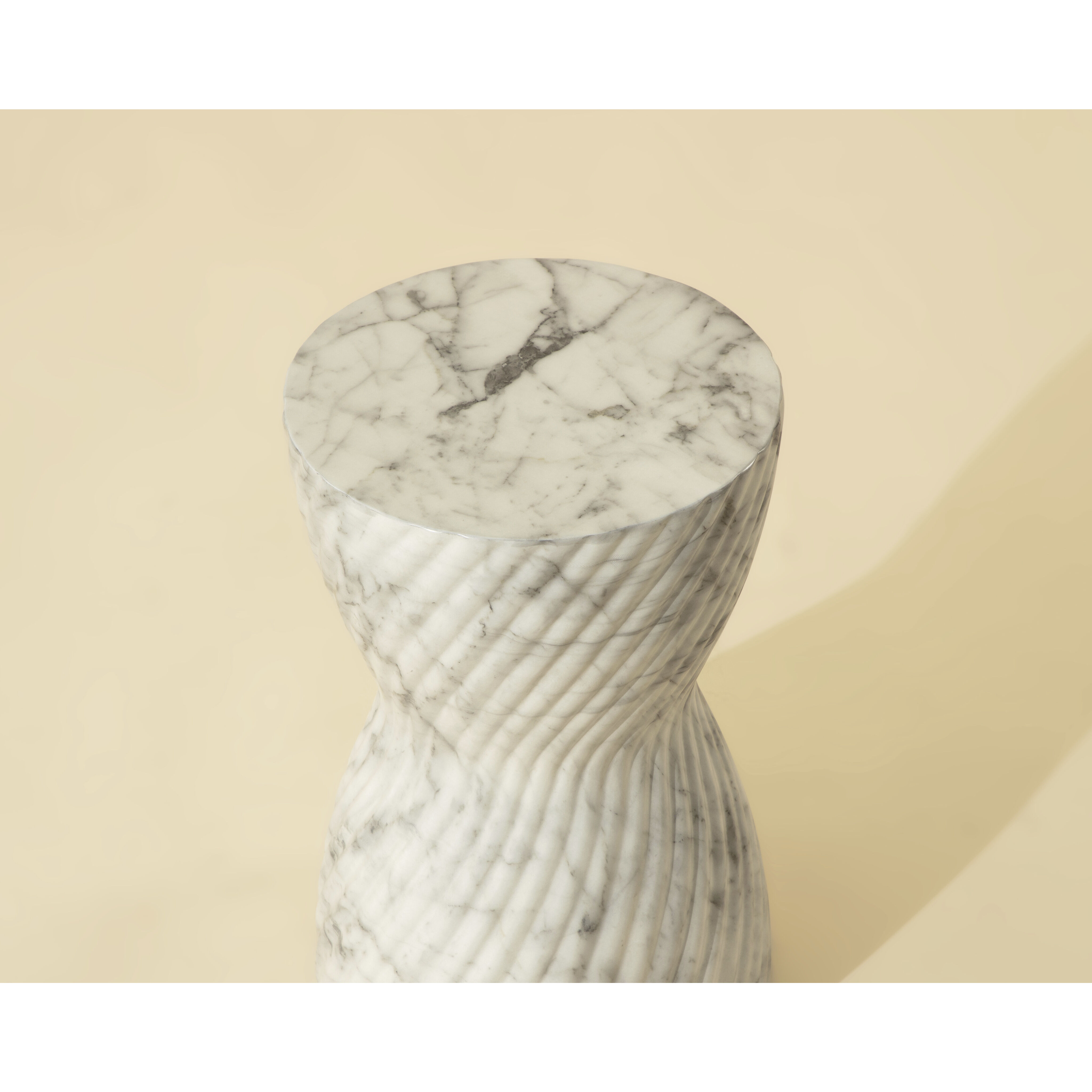 Cara 18.5 X 11.75 inch Marble Look / White Outdoor End Table